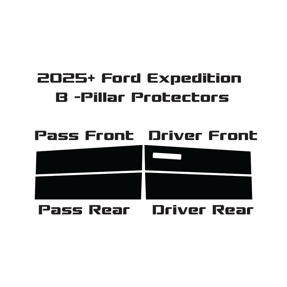 2025 Ford Expedition | 8 Piece (B and C Pillars) | Gloss Black PPF | Pillar Protector Kit