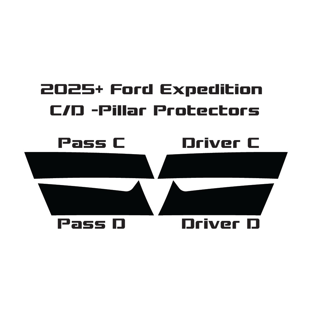 2025 Ford Expedition | 8 Piece (B and C Pillars) | Gloss Black PPF | Pillar Protector Kit