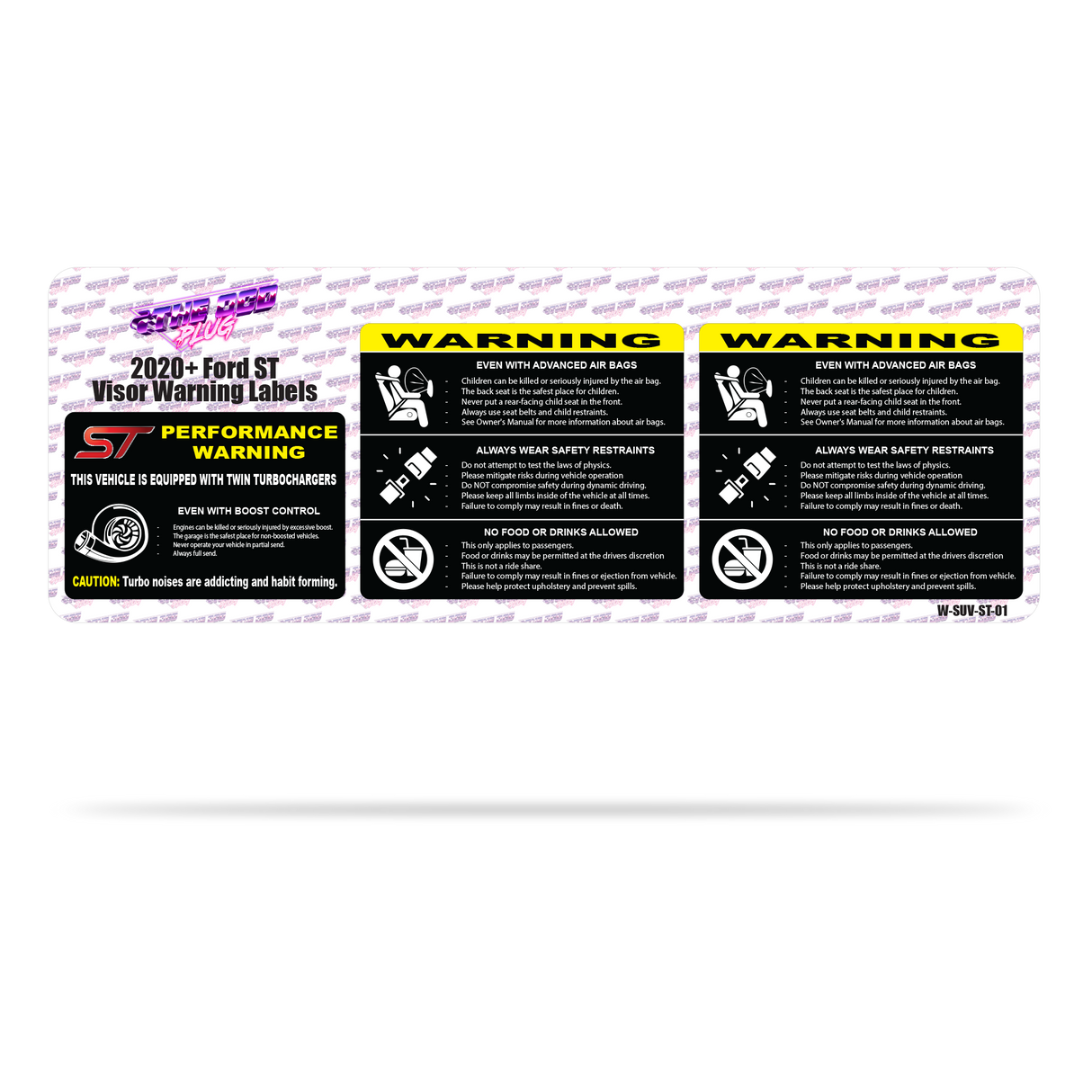 Ford Explorer ST | 3 Piece | Visor Warning Overlay