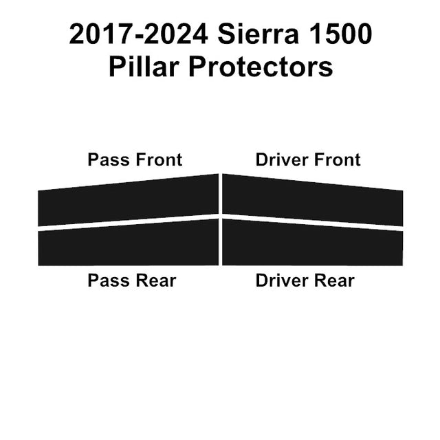 2019-2024 GMC Sierra 1500 | 4 Piece (B-Pillars) | Pillar Protector/Overlay Kit