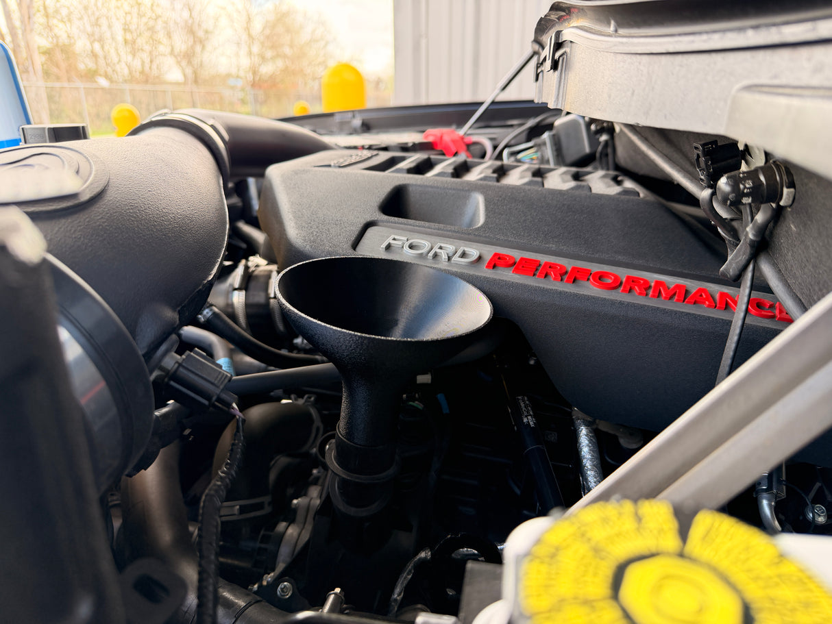 15-26 F-150 Ecoboost vented & threaded oil fill funnel