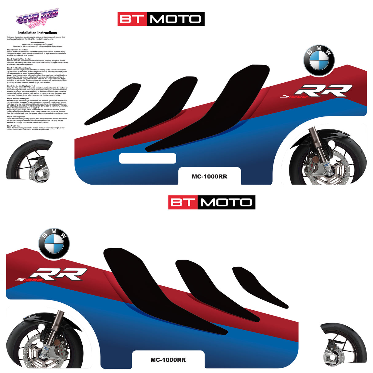 Honda Motocompacto Skin | Graphic Overlay | BMW1000RR Livery