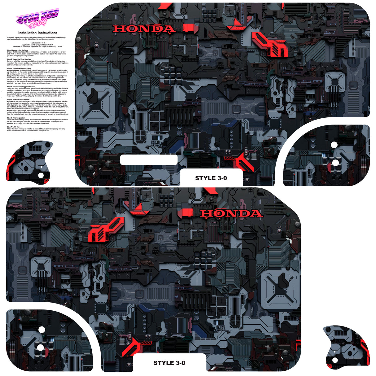 Honda Motocompacto Skin | Graphic Overlay | Style 3-0