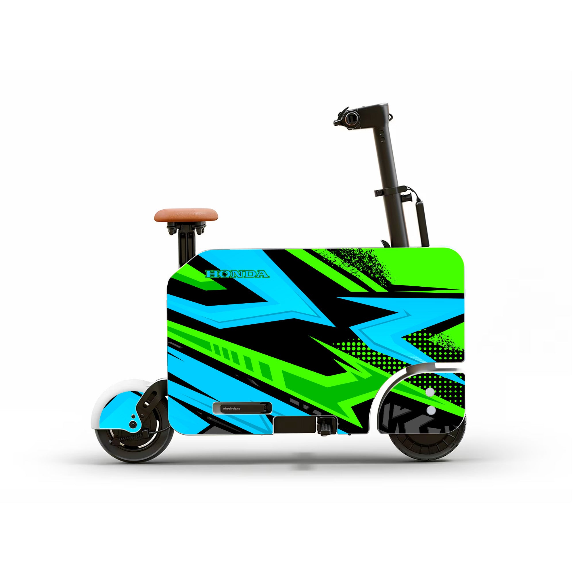 Honda Motocompacto Skin | Graphic Overlay | Green Blue Abstract