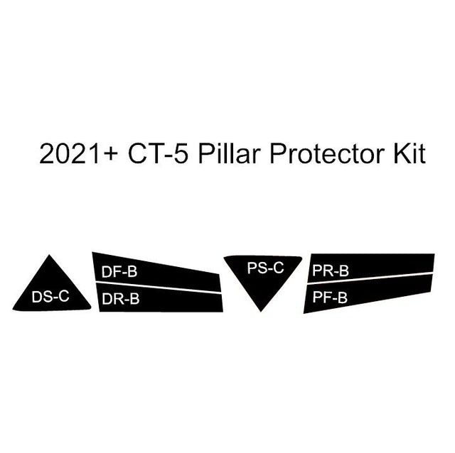 2020-2024 Cadillac CT-5 | 6 Piece (B and C Pillars) | Gloss Black PPF | Pillar Protector Kit