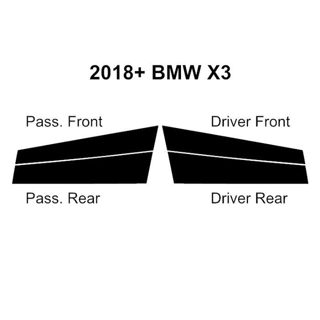 2018-2024 BMW X3/X4 | 4 Piece (B-Pillars) | Gloss Black PPF | Pillar Protector Kit